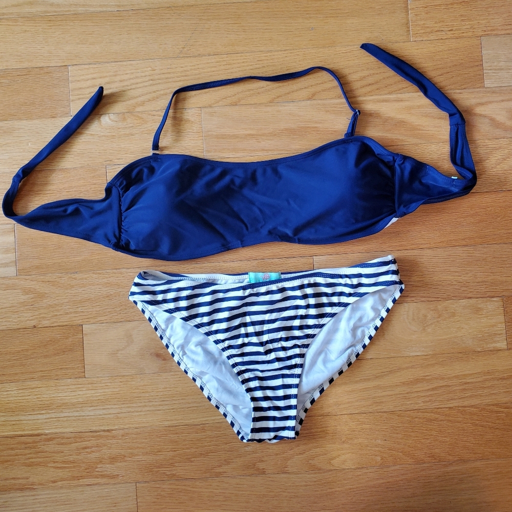 WB bikini and bottom set XL navy bandeau